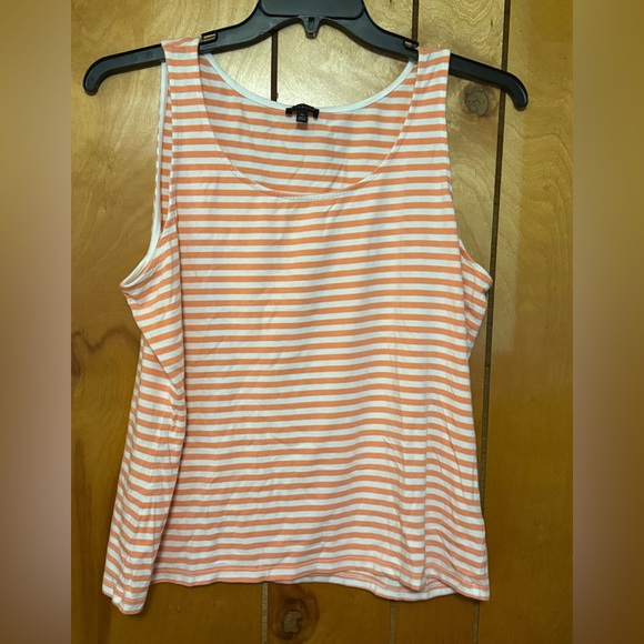 Talbots Pink and White Women's Tank Top - Picture 1 of 4